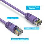 1Ft Cat5E UTP Ethernet Network Booted Cable Purple - Image 2