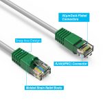 50Ft Cat.5e Crossover Cable Gray Wire/Green Boot - Image 2