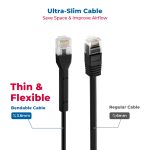 3Ft CAT6A UTP Bendable Slim Ethernet Network Cable 28AWG Black - Image 2
