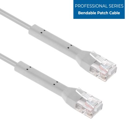 1Ft CAT6A UTP Bendable Slim Ethernet Network Cable 28AWG Gray