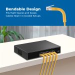 0.5Ft CAT6A UTP Bendable Slim Ethernet Network Cable 28AWG Yellow - Image 4
