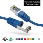 125Ft Cat5E Shielded (FTP) Ethernet Network Booted Cable Blue
