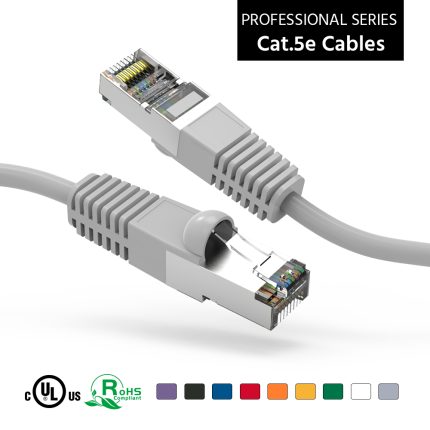0.5Ft Cat5E Shielded (FTP) Ethernet Network Booted Cable Gray