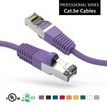 1Ft Cat5E Shielded (FTP) Ethernet Network Booted Cable Purple