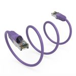 1Ft Cat5E Shielded (FTP) Ethernet Network Booted Cable Purple - Image 3