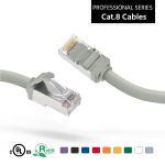 1Ft Cat.8 S/FTP Ethernet Network Cable Gray 28AWG