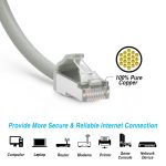 1Ft Cat.8 S/FTP Ethernet Network Cable Gray 28AWG - Image 2