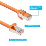 0.5Ft Cat.8 S/FTP Ethernet Network Cable Orange 28AWG - Image 4