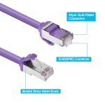 5Ft Cat.8 S/FTP Ethernet Network Cable Purple 28AWG - Image 3