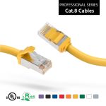 10Ft Cat.8 S/FTP Ethernet Network Cable Yellow 28AWG