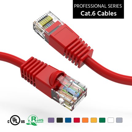 7Ft CAT6 UTP Ethernet Network Booted Cable Red