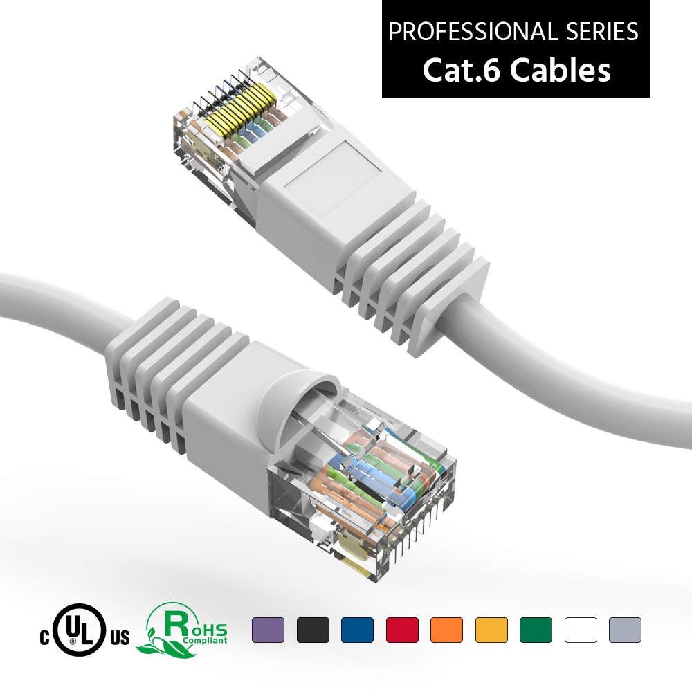 9Ft CAT6 UTP Ethernet Network Booted Cable White 0.5Ft CAT6 UTP Ethernet Network Booted Cable White - Image 1