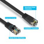1.5Ft CAT6 Flat Ethernet Network Cable Black - Image 2