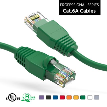 1Ft CAT6A UTP Ethernet Network Booted Cable Green