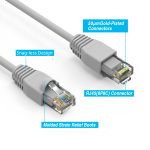 7Ft CAT6A UTP Ethernet Network Booted Cable Gray - Image 2