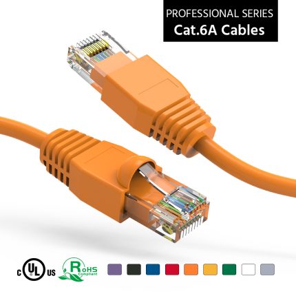 100Ft CAT6A UTP Ethernet Network Booted Cable Orange