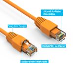 2Ft CAT6A UTP Ethernet Network Booted Cable Orange - Image 2