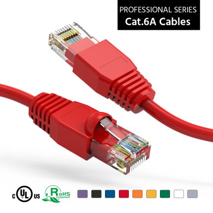 3Ft CAT6A UTP Ethernet Network Booted Cable Red