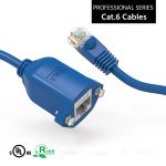 1Ft Panel-Mount CAT6 Ethernet Cable Blue