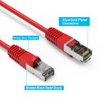 0.5Ft CAT6 Shielded (S/FTP) Ethernet Network Booted Cable Red - Image 2