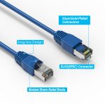 35Ft CAT6A Shielded (S/FTP) Ethernet Network Booted Cable Blue - Image 2