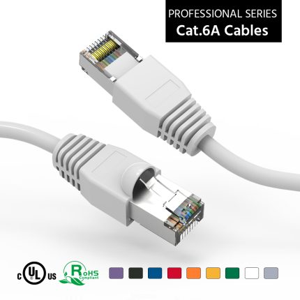 6Ft CAT6A Shielded (SSTP) Ethernet Network Booted Cable White