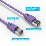 50Ft CAT6A Shielded (S/FTP) Ethernet Network Booted Cable Purple - Image 2