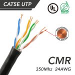 1000ft Cat.5e UTP 24AWG Solid CMR Bulk Cable Black, UL Listed - Image 2