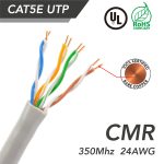 1000ft Cat.5e UTP 24AWG Solid CMR Bulk Cable Gray, UL Listed - Image 2