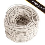 1000ft CAT6 UTP 23AWG Solid CMR Bulk Cable White, UL Listed - Image 3