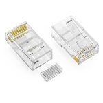 RJ45 CAT6 Plug Stranded 50 Micron w/ Inserter 100pk