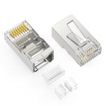 RJ45 CAT6A Shielded Plug Solid 50 Micron 3pc Type 100pk