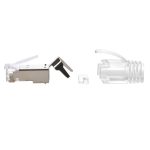 RJ45 CAT.8 Shielded Plug 50Micron 3prong with Clear Boot (20pack) - Image 2