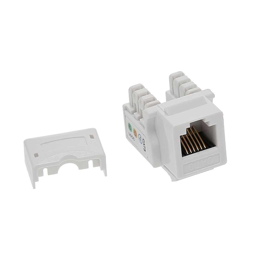 RJ11/12 (Cat.3) 110 Type Keystone Jack White RJ11/12 (Cat.3) 110 Type Keystone Jack White - Image 1