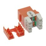 Cat.5E RJ45 110 Type 180° Keystone Jack Orange - Image 2