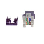 Cat.5E RJ45 110 Type 180° Keystone Jack Purple - Image 2