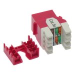 Cat.5E RJ45 110 Type 180° Keystone Jack Red - Image 2