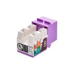 Cat.5E RJ45 Type 110 Keystone Jack Purple - Image 3