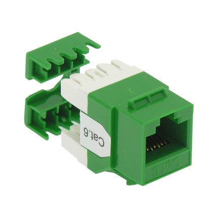 CAT6 RJ45 110 Type 180° Keystone Jack Green