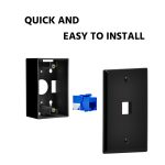 1Port Keystone Wallplate Black Smooth Face - Image 2
