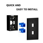 2Port Keystone Wallplate Black Smooth Face - Image 2