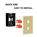 2Port Keystone Wallplate Ivory Smooth Face - Image 2