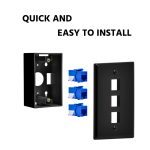 3Port Keystone Wallplate Black Smooth Face - Image 2