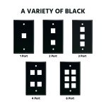 4Port Keystone Wallplate Black Smooth Face - Image 3