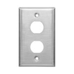 2-Port Single Gang Stainless Steel Wallplate with Water Seal - Image 3