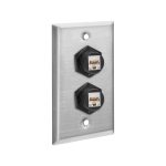 2-Port Single Gang Stainless Steel Wallplate with Water Seal - Image 4