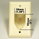 1-Gang Recessed Low Voltage Cable Plate, Ivory - Image 3