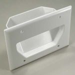 3-Gang Recessed Low Voltage Cable Plate, White - Image 2