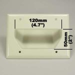 3-Gang Recessed Low Voltage Cable Plate, White - Image 3