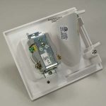 Recessed Low Voltage Cable Plate with Recessed Power, White - Image 2